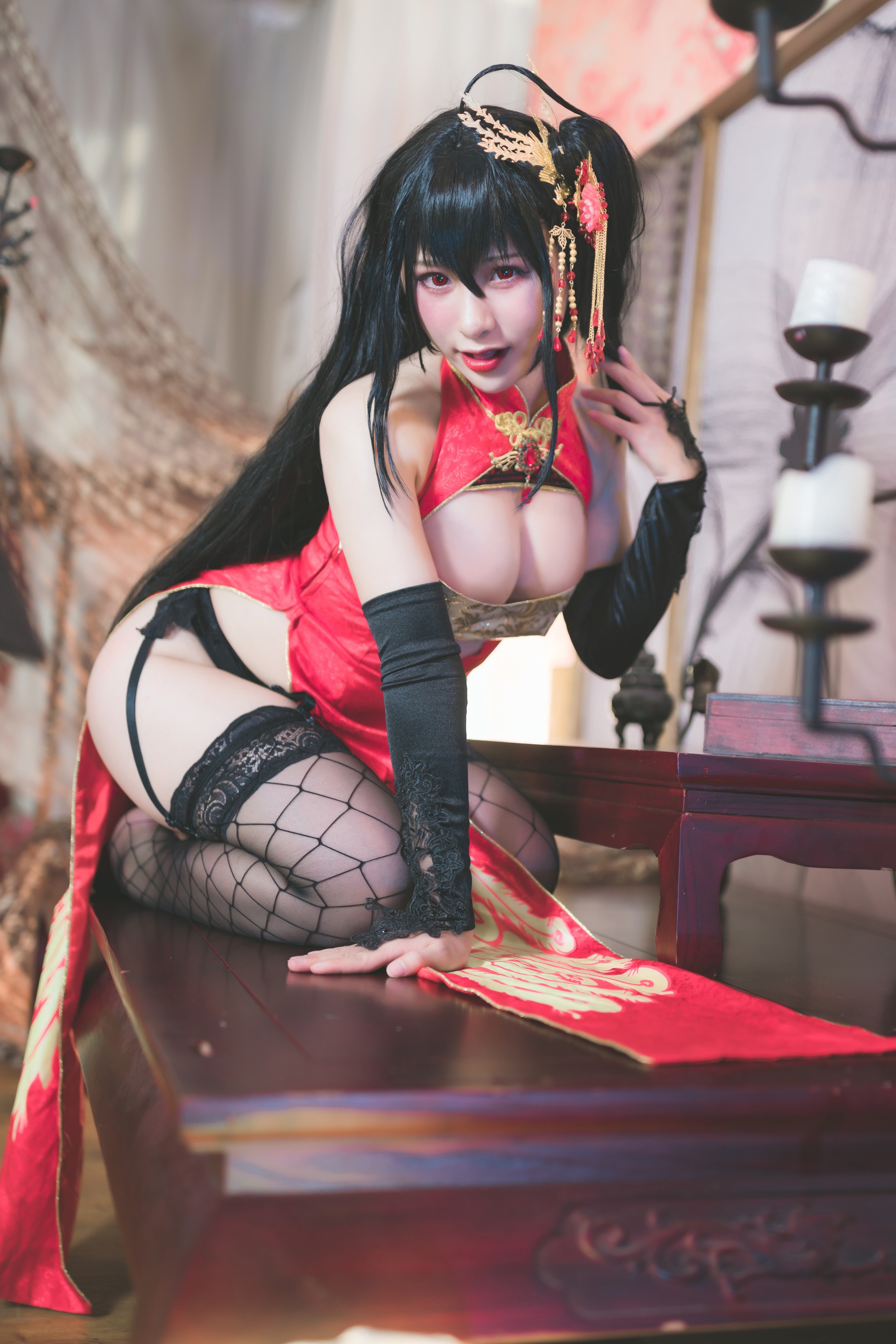 图片[1]-柘烟Zuken – NO.007 大凤旗袍[24P]-XikXak